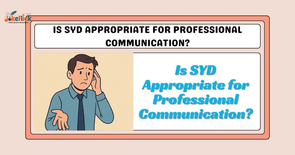 Is SYD Appropriate for Professional Communication?
